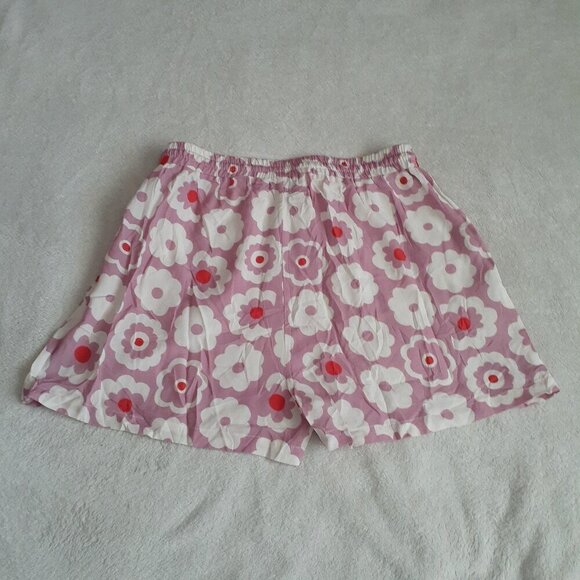 Maison Me Maisonette Women's M Purple Retro Floral Bamboo Viscose Cabana Shorts - Picture 8 of 15